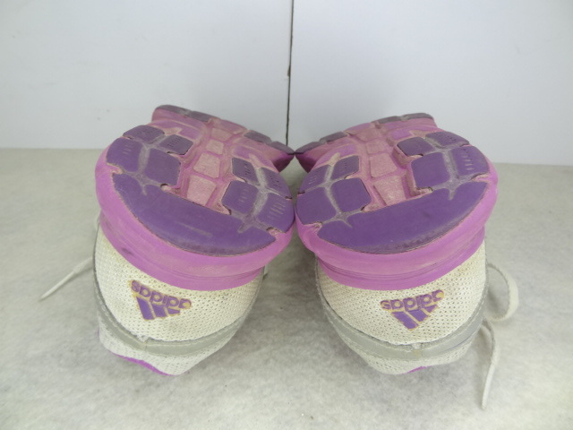 全国送料無料 アディダス adidas OrthoLite 子供靴キッズ女の子パープルピンクラインメッシュ 素材ランニング スニーカーシューズ 19cm_画像7