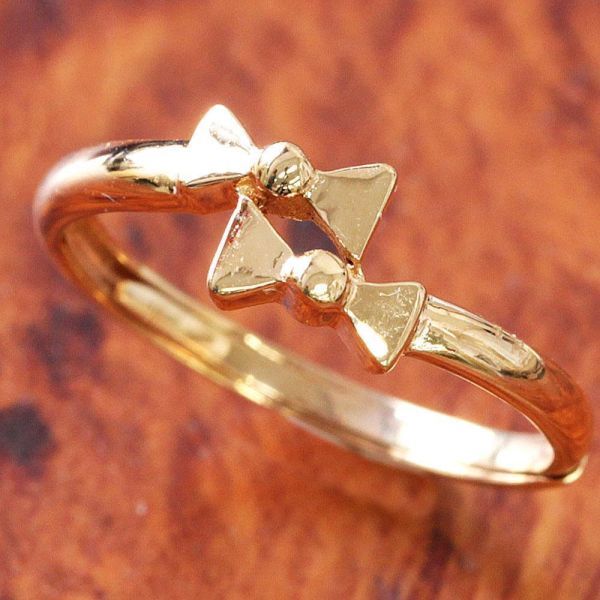  ribbon is g ring K18 PG pink gold free size 18 gold 