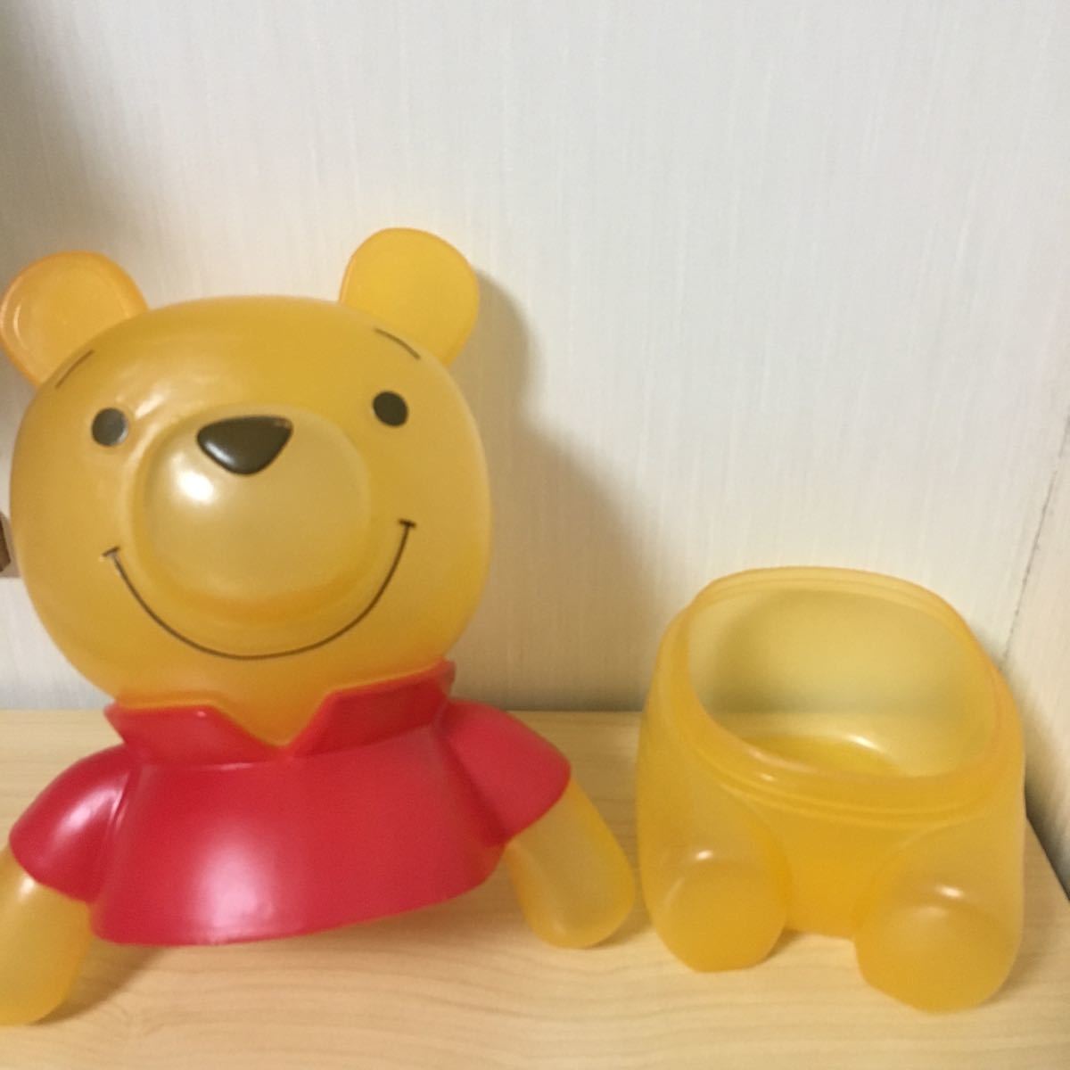 アンティーク pooh 特大 プラスチック フィギュア ディズニー くまのプーさん 置物 小物入れ プレゼント　30年前のもの_画像5