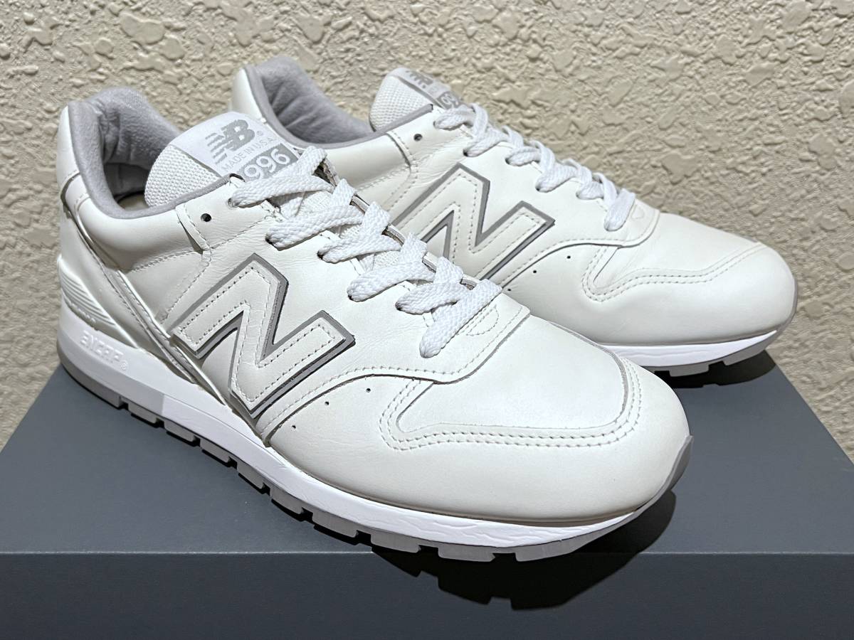 USA製 オールレザー New Balance M996MUB WHITE US9 27cm 美品 中古