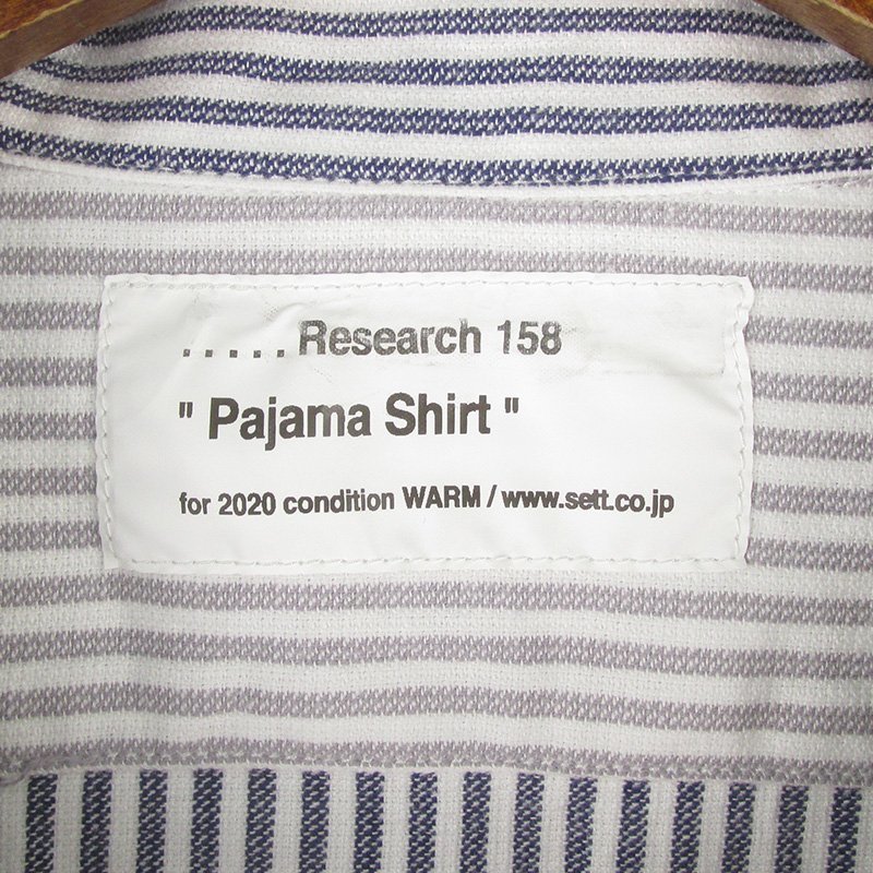 LAS7742 MOUNTAIN RESEARCH マウンテンリサーチ pajama shirt オープンカラー ストライプ パジャマシャツ 158 XL 未使用_画像3