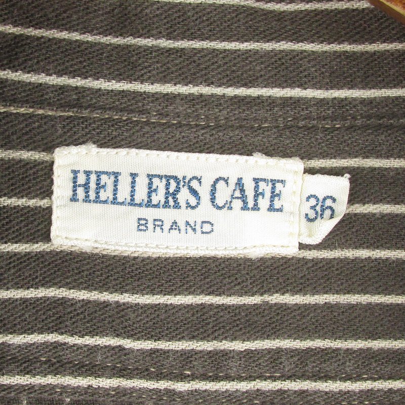 MAS7798 HELLER'S CAFE ヘラーズカフェ ストライプ 長袖シャツ 36_画像3