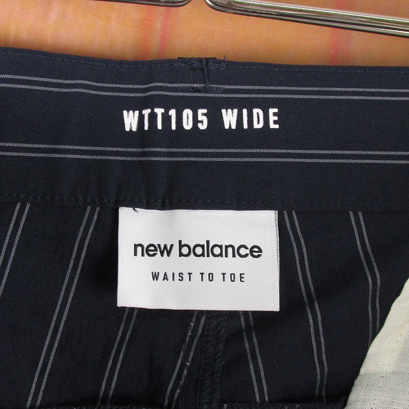 LPP17240 NEW BALANCE ニューバランス WTT105 WIDE ストライプ イージーパンツ JMPL0925 XL ネイビー系 未使用_画像7