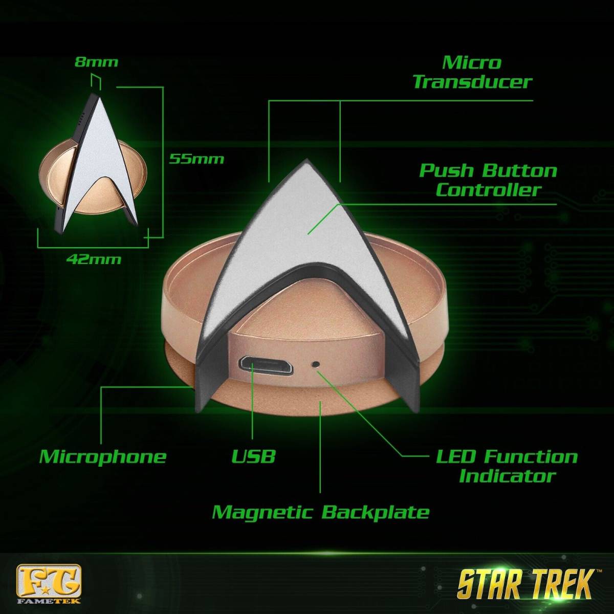 Star Trek The Next Generation Bluetooth Communicator Badge Star Trek next generation komyunike-ta- badge 