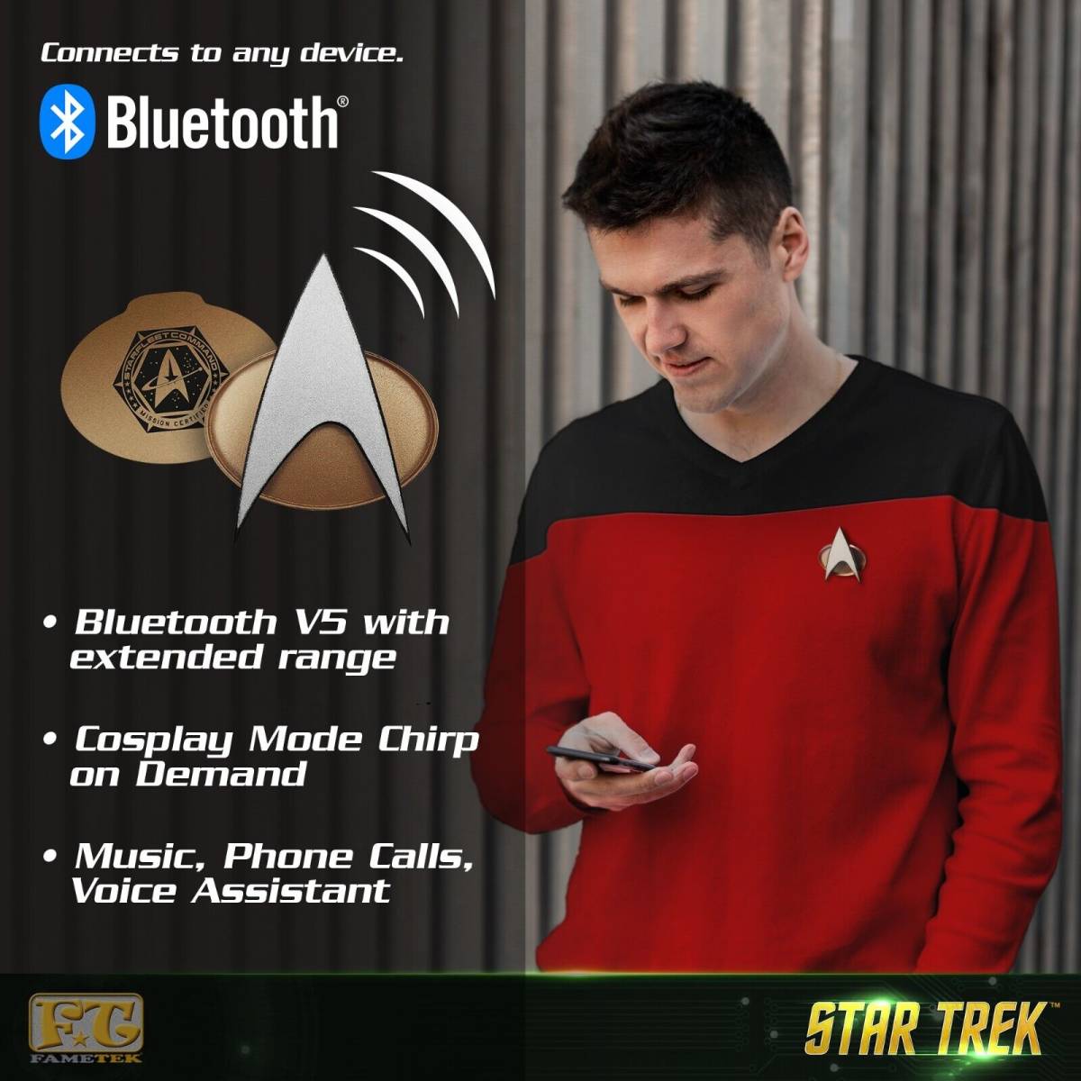 Star Trek The Next Generation Bluetooth Communicator Badge Star Trek next generation komyunike-ta- badge 