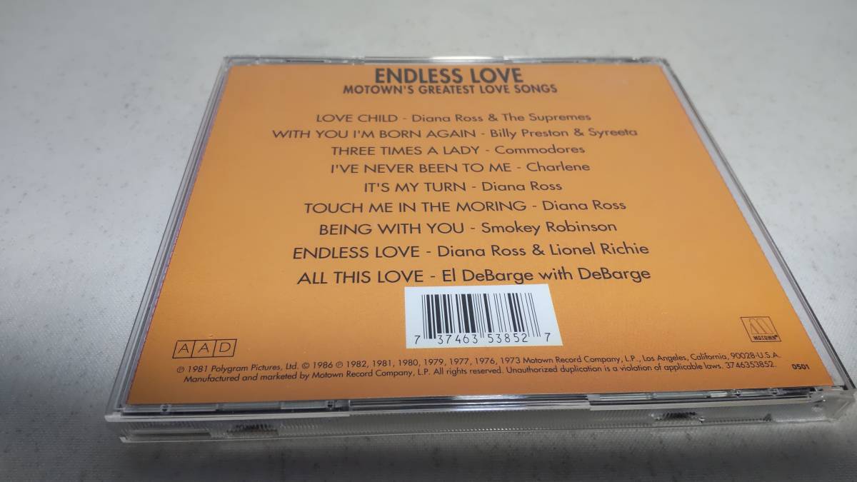 A1070 『CD』　Endless Love　MOTOWN'S GRATEST LOVE SONGS /DIANA ROSS/Billy Preston & Syreeta/Commodores/Chalene 輸入盤_画像4