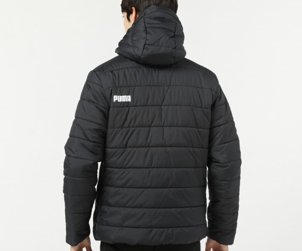 送料込み!! 新品 PUMA プーマ XL 【water repellent】撥水加工 中綿ジャケット 黒 ブラック フード付き ジッパー付きポケット メンズ 即決_画像4