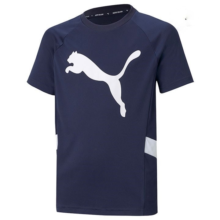 送料込み!!★新品★PUMA プーマ★130★スポーティな雰囲気!!快適素材!!Tシャツ(ネイビー/紺)・ロゴハーフパンツ(ブラック黒)★上下★即決_画像5