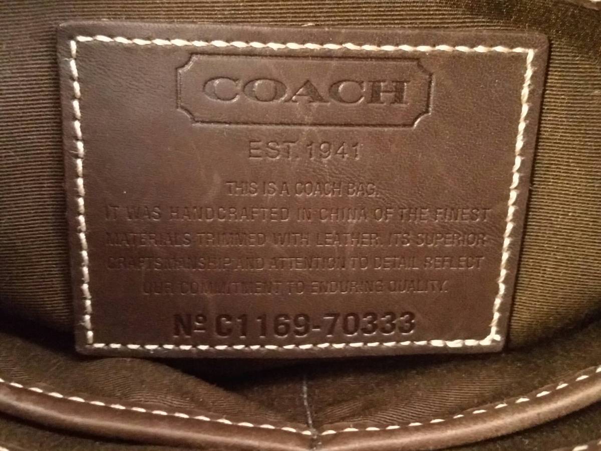 【美品】直営店購入 COACH コーチ シグネチャー ヘリテージストライプ 70333 メッセンジャーバッグ/約30×31×5cm/ショルダー/02SH092401-8_画像9