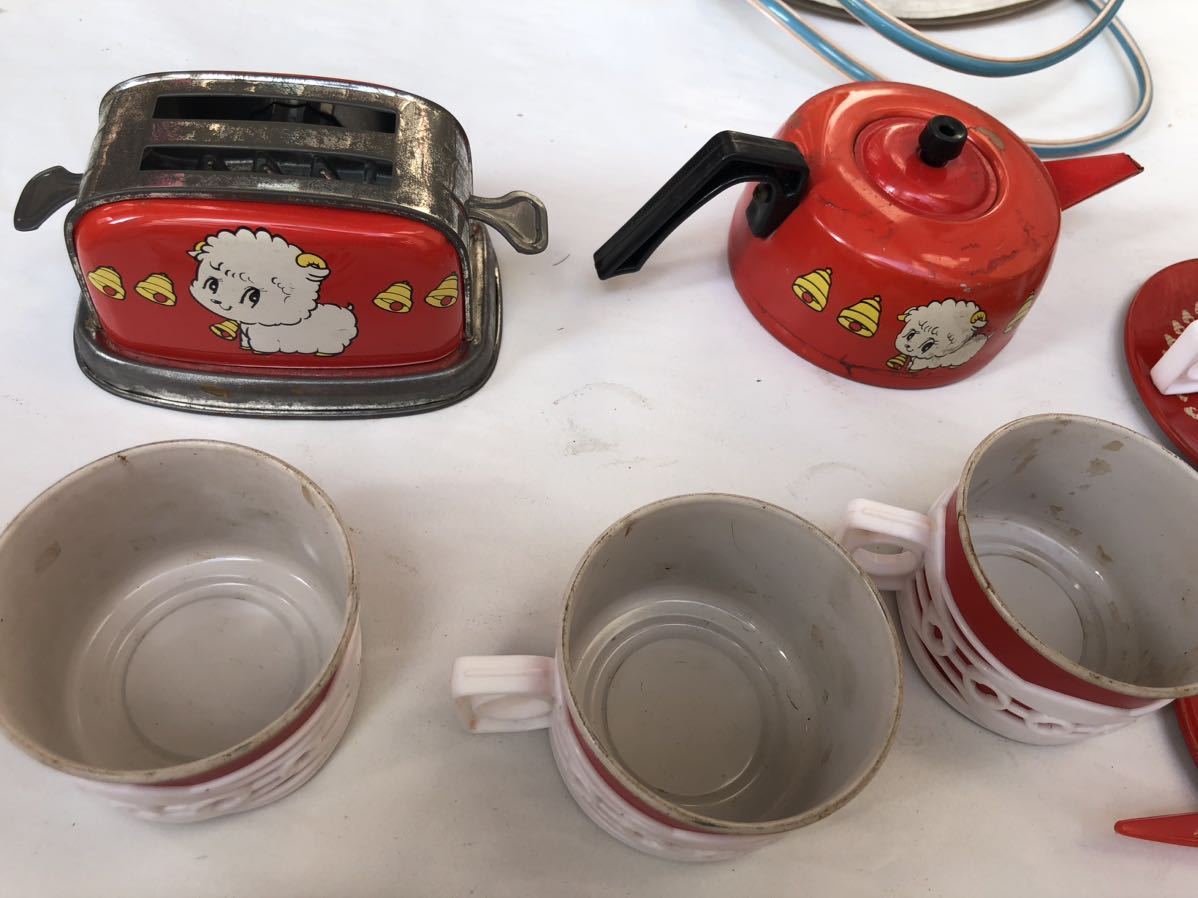  tea set 1970 period Daiwa toy tin plate can . toy set Showa Retro 