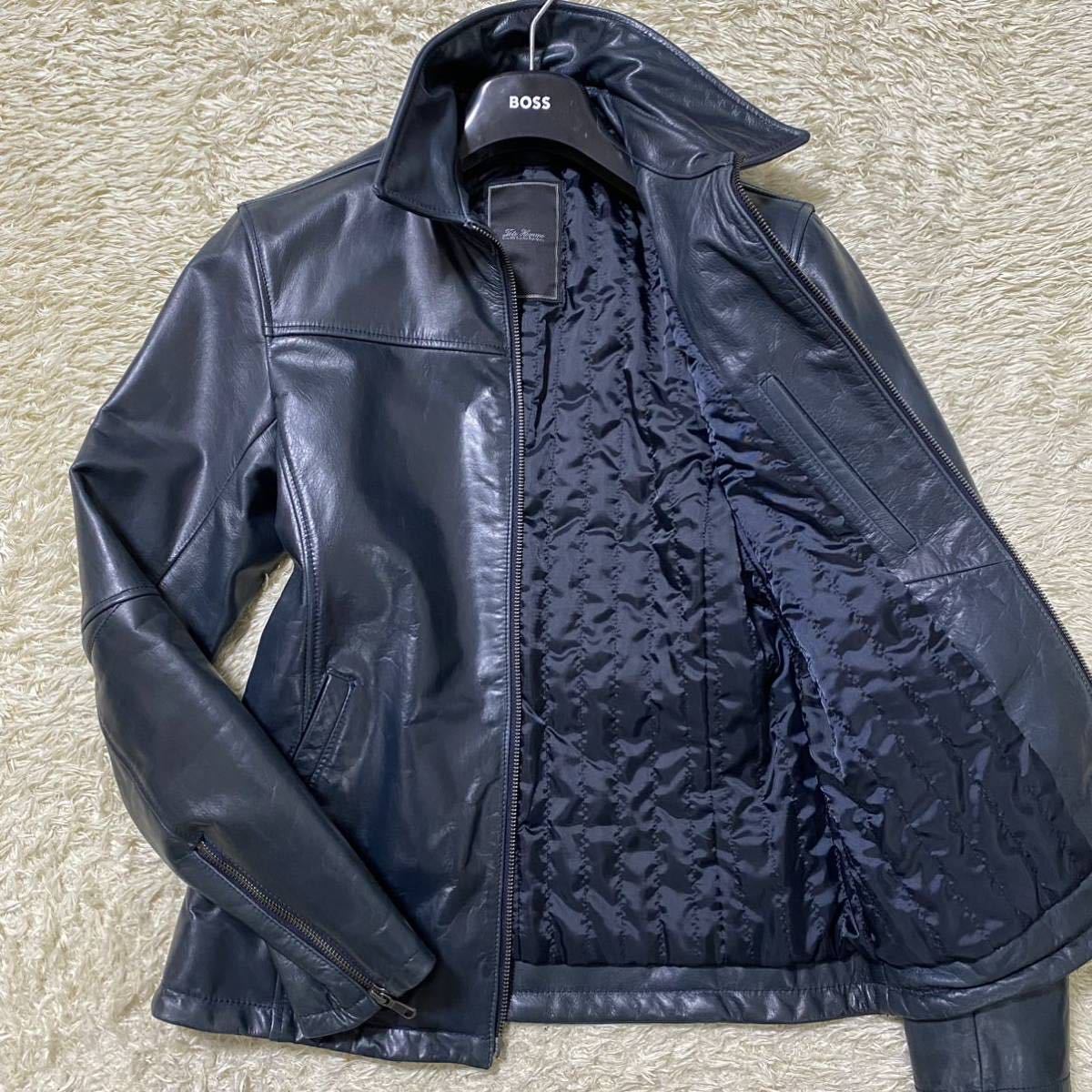 1円〜『美品テットオム【紳士な佇まい】TETE HOMME レザージャケット