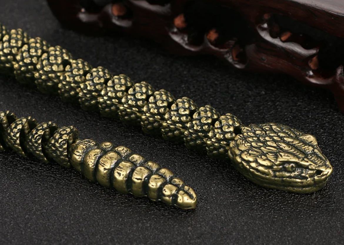 銅製 蛇 インテリア オブジェ 置物 小物 アンティーク 装飾 ミニチュア 真鍮 ブロンズ 雑貨 ヘビ スネーク 2753_画像3