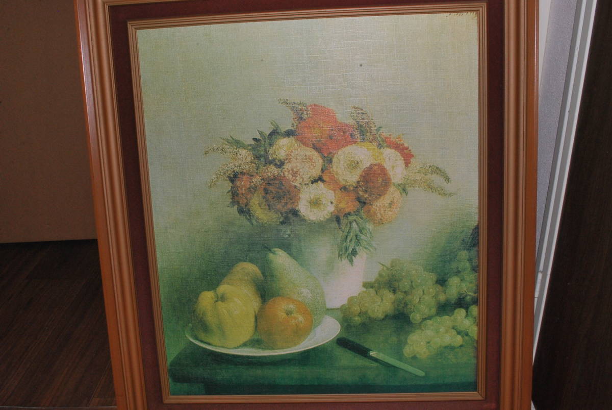 複製画 A.C.D絵画 ファン・ラトゥール(1836-1904) 果物と花のある静物 10号サイズ_画像2