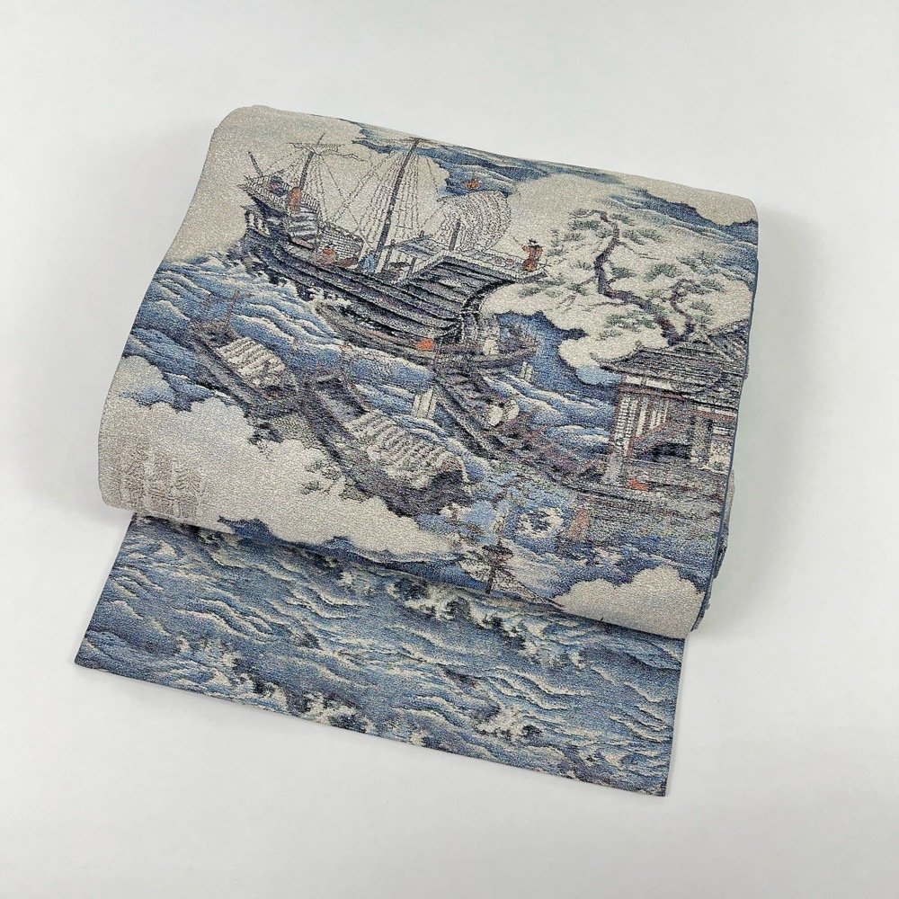 ☆大人気商品☆ 大島美術絵巻 袋帯 銀糸 【Y商品】 y42-2157830 帯幅