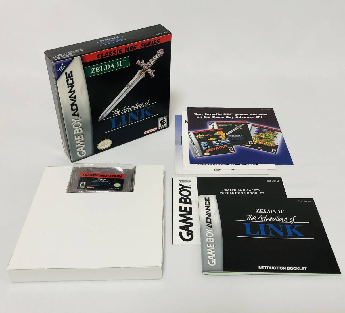 ゲームボーイアドバンス 北米版 ファミコンミニ リンクの冒険 箱説付き 任天堂 ゲームボーイ Nintendo Gameboy Advance Classic NES Link