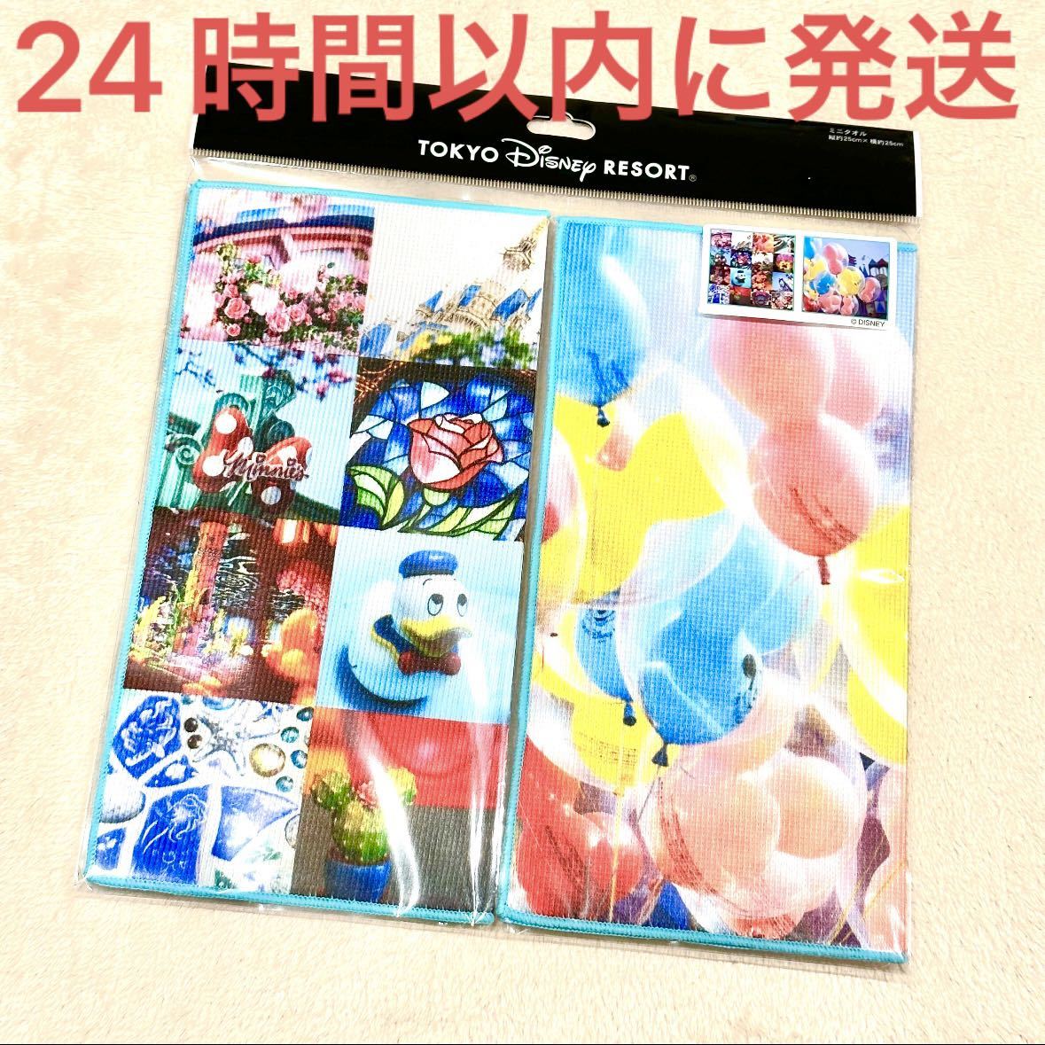 新品未使用☆東京ディズニーリゾート限定 イマジニングザマジック 蜷川実花 ミニタオル 2枚セット 風船 バルーン シンデレラ城_画像1