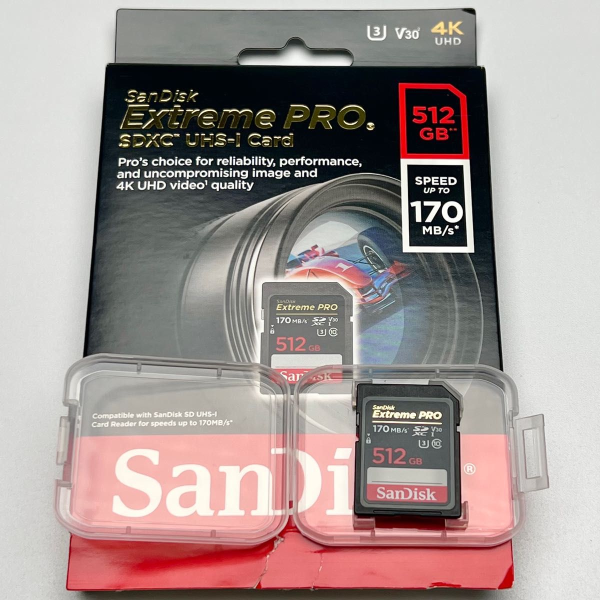 美品SanDisk SDXCカード 512GB クラス10 170MB/s UHS-I U3 SDSDXXY-512G-GN4IN