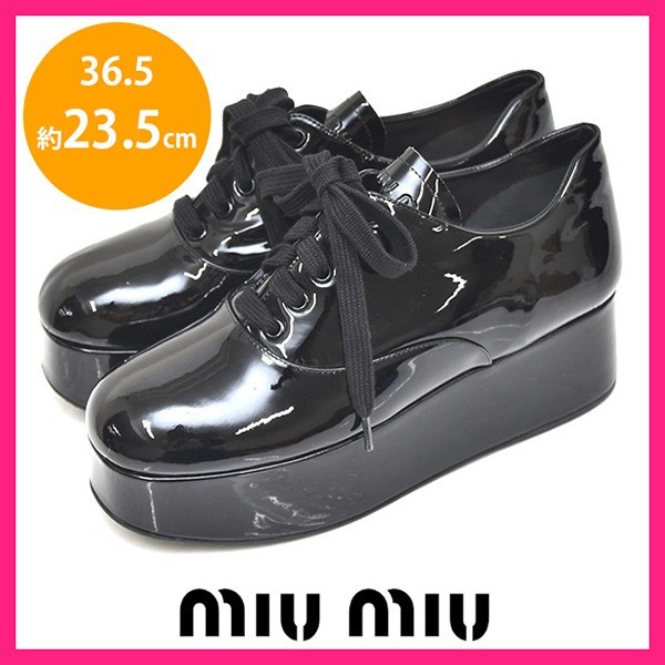 魅力的な価格 miu miu ミュウミュウ ほぼ新品 エナメル sh23-0552 36.5