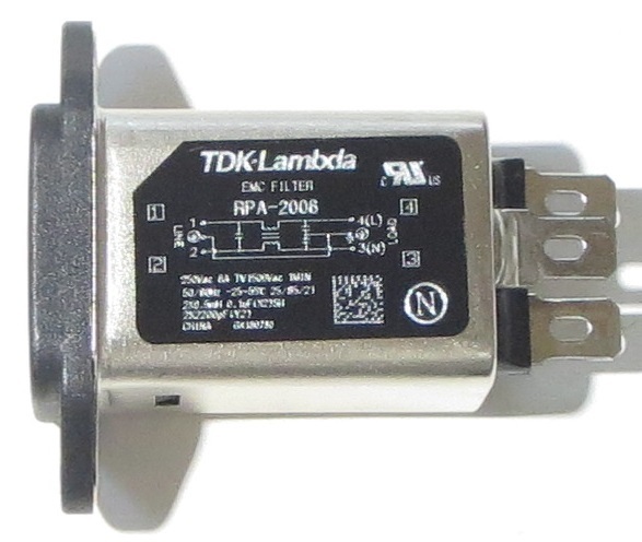 IECインレット 電源ライン用EMCフィルタ TDK-Lambda RPA-2006 高電圧パルス対応 単相 部品 パーツ 工作 ノイズフィルタ_総合評価100以下の方は注意事項を読み理解