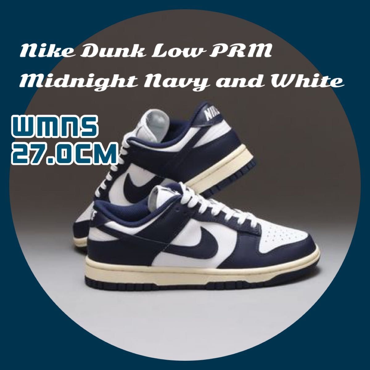 Nike WMNS Dunk Low PRM Midnight Navy and White|PayPayフリマ