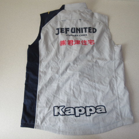 ○美品 Kappa カッパ◆サッカー Jリーグ 選手 STAFF 支給品 クロスジャージ ベスト ジップアップ J2 ウォームアップ◆メンズ グレー 2XO_画像2