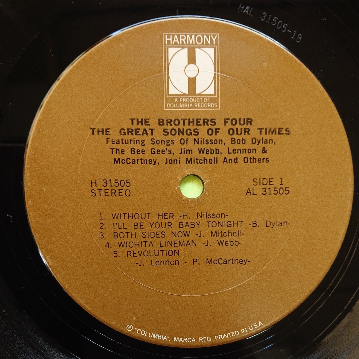 LP(輸入盤)/BROTHERS FOUR〈GREAT SONGS OF OUR TIMES〉☆5点以上まとめて（送料0円）無料☆_画像4