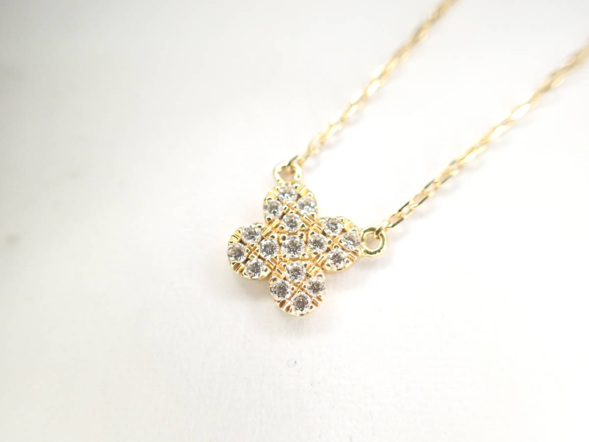 正規通販 AHKAH 美品 アーカー ネックレス ダイヤ計0.06ct ペタル