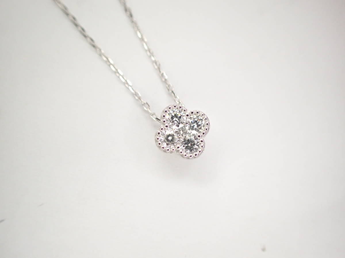 リアル 2/美品 ポンテヴェキオ K18WG ダイヤ計0.15ct デザイン