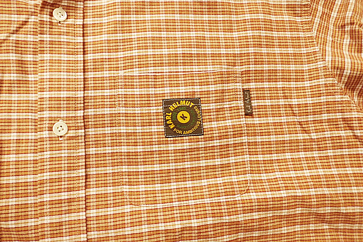  free shipping Karl Helmut long sleeve flannel shirt M beautiful goods Karl hell m