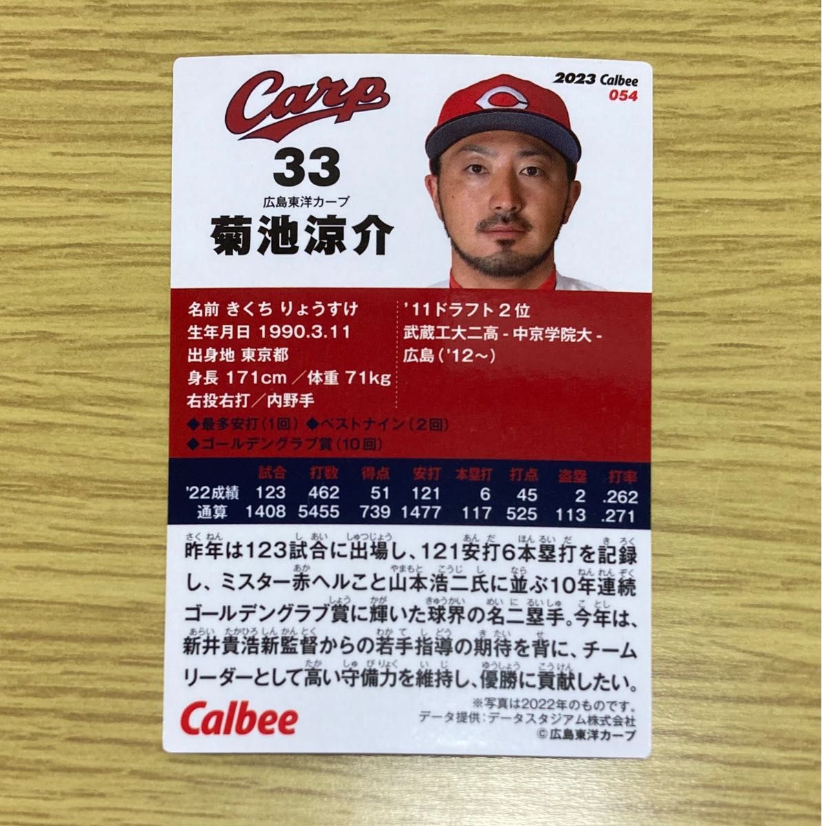 プロ野球チップス 2023 広島東洋カープ 菊池涼介