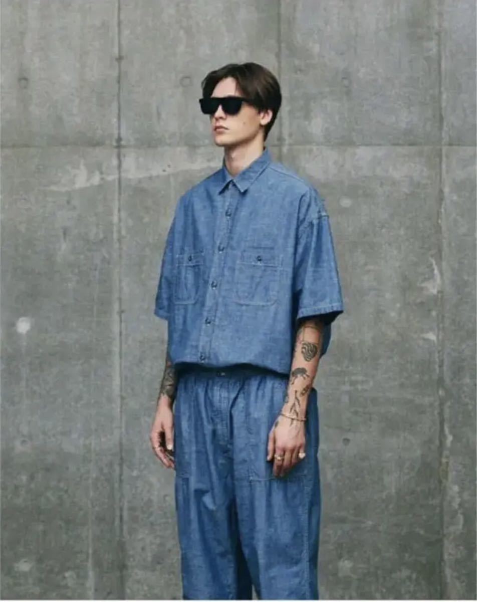 cootie Chambray Work S/S Shirt Lクーティー_画像1