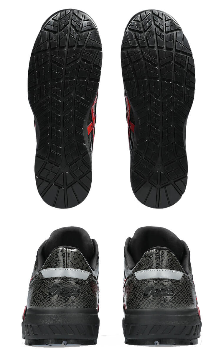 安全靴 アシックス ウィンジョブ [数量限定] CP306 BLK EDITION ローカット 1ブラック×クランベリー23.5cm_画像3