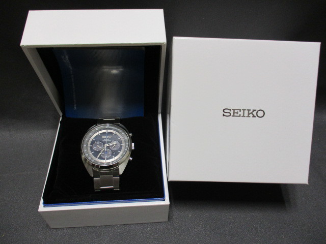 0921G 新品　SEIKO　セイコー Ⅴ175－0EL0 クロノグラフ　ディト　ソーラー メンズ腕時計