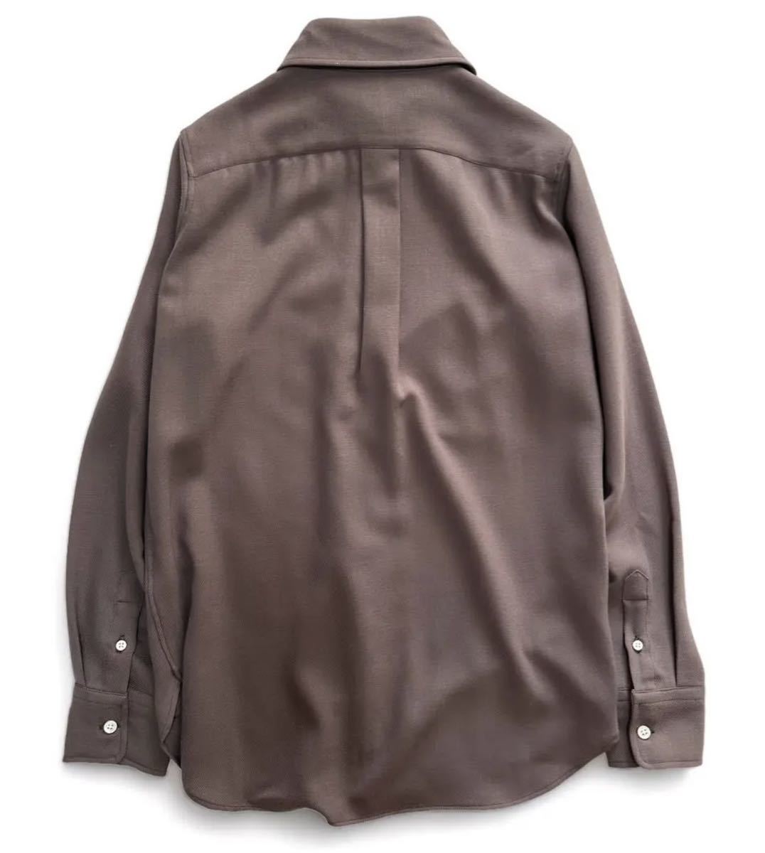 【新品タグ付】MADISONBLUE マディソンブルー ハイカラー マダム シャツ ウール BROWN サイズ02 定価50,600円