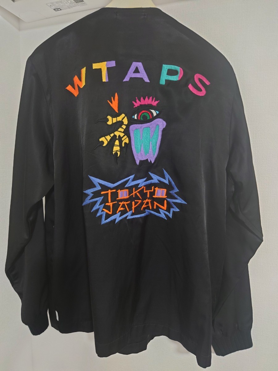 WTAPS 18AW CRIBS 01 JACKET. RACO SATIN BLACK サテン ジャケット 刺繍 ダブルタップス_画像1