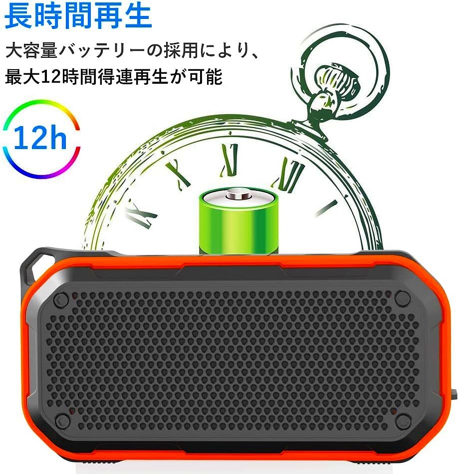 【新品】aitocga BT708 Bluetooth v5.0 防水 お風呂 手元 ワイヤレススピーカー 3.5mm入力 microSD再生 12時間再生 技適 microUSB充電_画像4