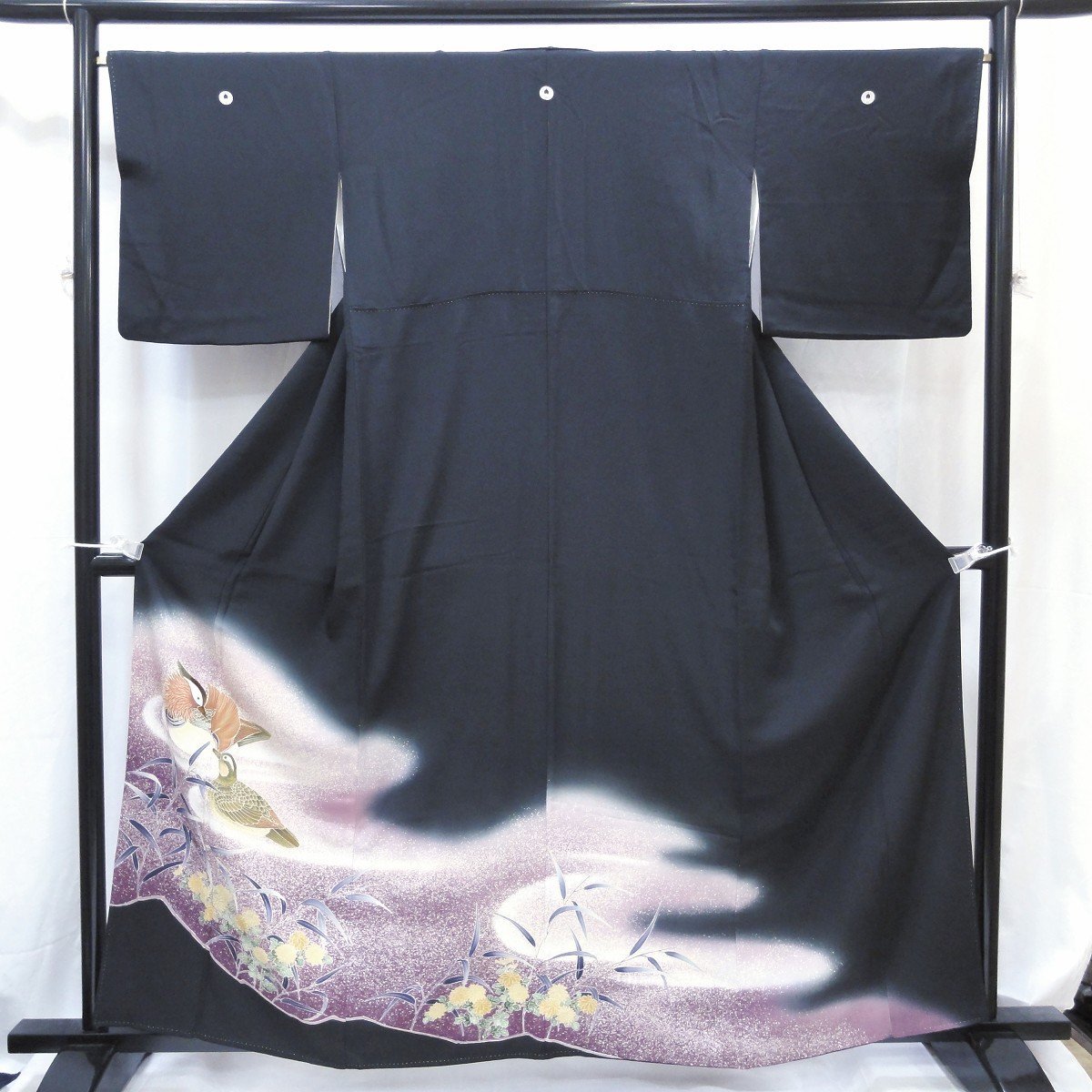 着物・黒留袖・菊・おしどり・正絹・No.200701-0083・梱包サイズ80
