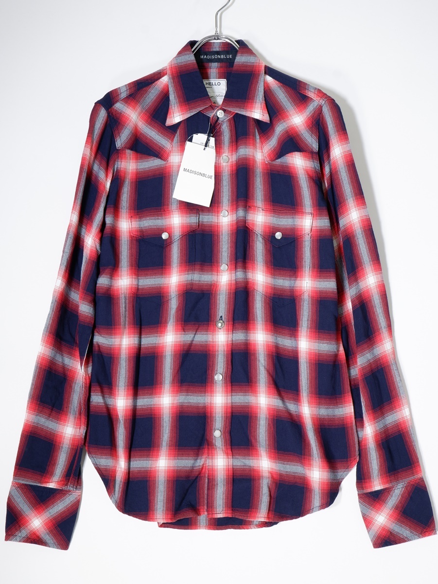 MADISON BLUEマディソンブルー WESTERN RAYON SHIRTS CHECK ウエスタンレーヨンチェックシャツ[LSHA71576]_画像1