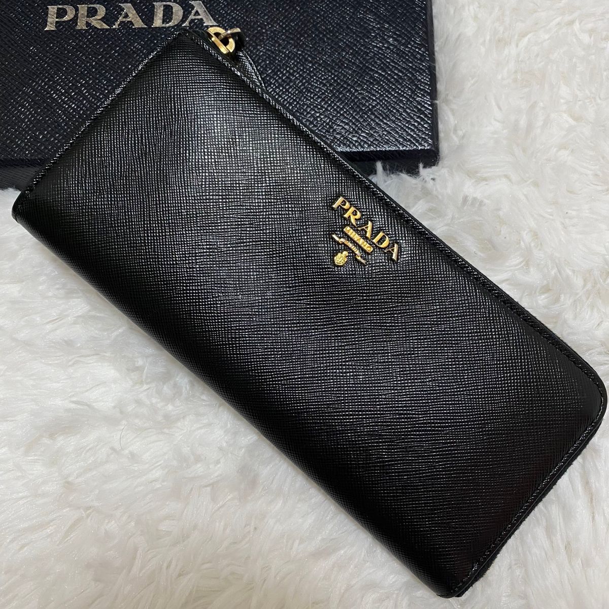 PRADA プラダ サフィアーノ L型ファスナー 長財布 ブラック Yahoo