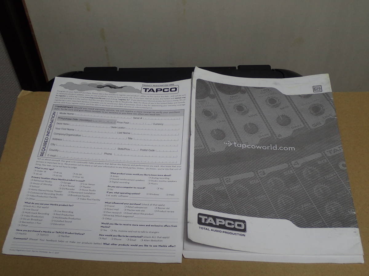  English version manual owner manual only TAPCO tap ko mixer 