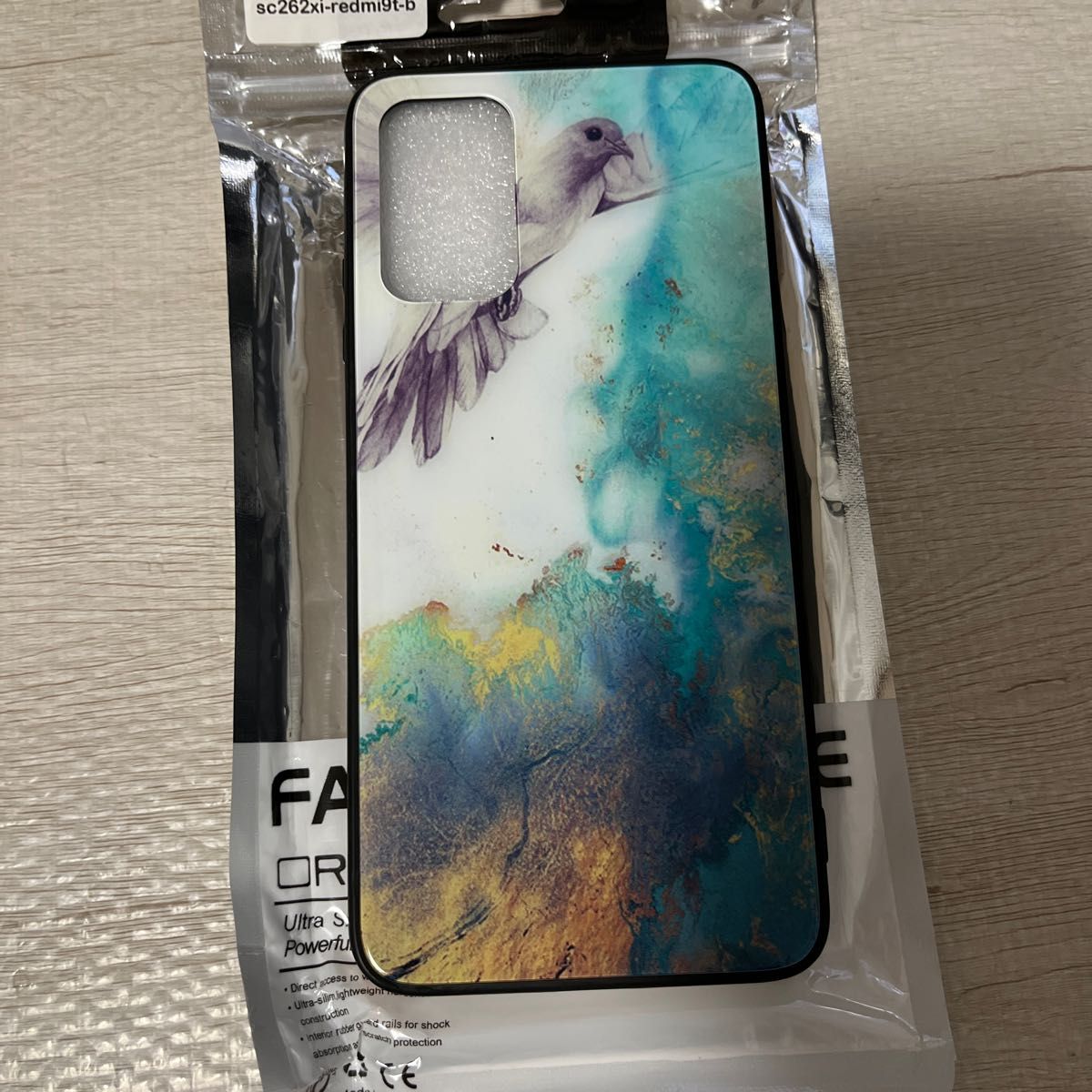 Xiaomi Redmi 9T ケース カバー ハードケース 緑 鳩 グラデ