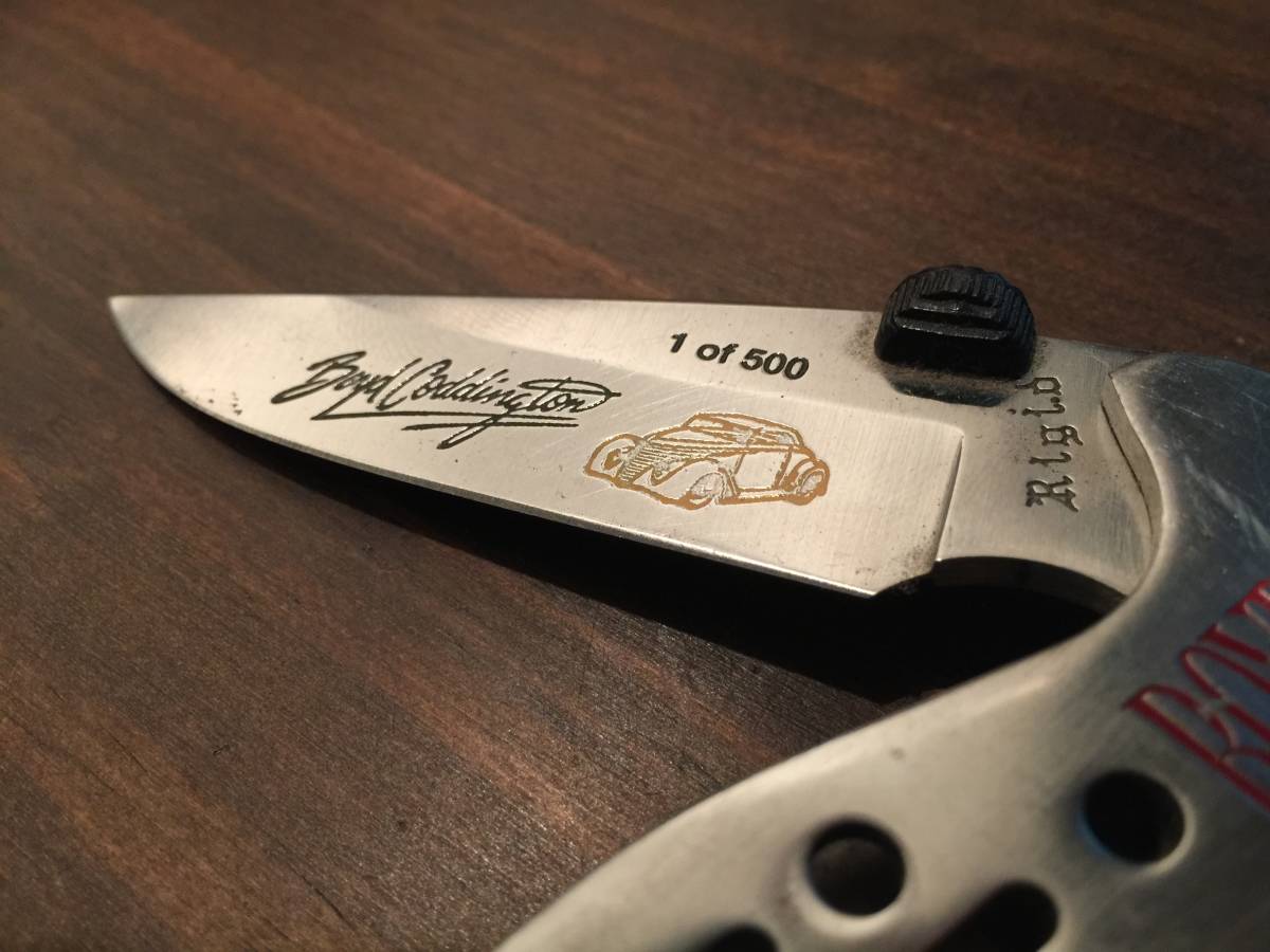 1996 LIMITED EDITION SIGNED BOYD CODDINGTON KNIFE &#34;SMOOTHSTER&#34; BOYDS 500ps.@ limitation RIGID