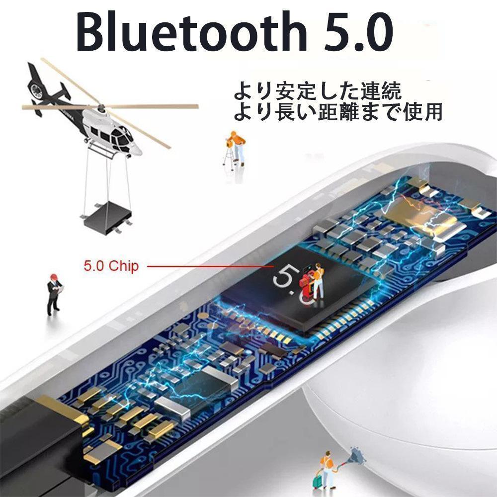 ワイヤレス イヤホン Bluetoothイヤホン 充電ケース付 iPhone 白_画像6