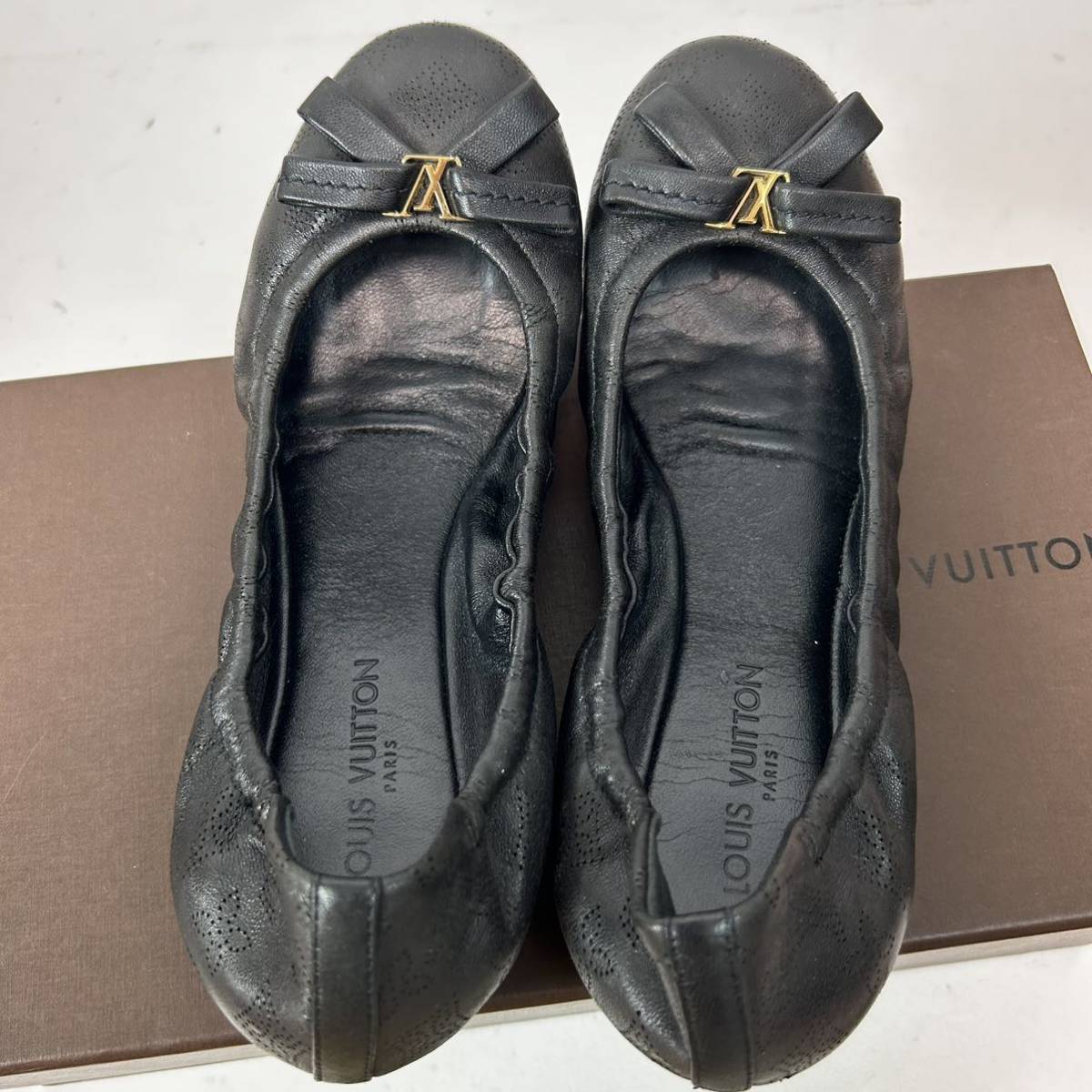 a282 LOUIS VUITTON ルイヴィトン マヒナ フラットシューズ パンチング