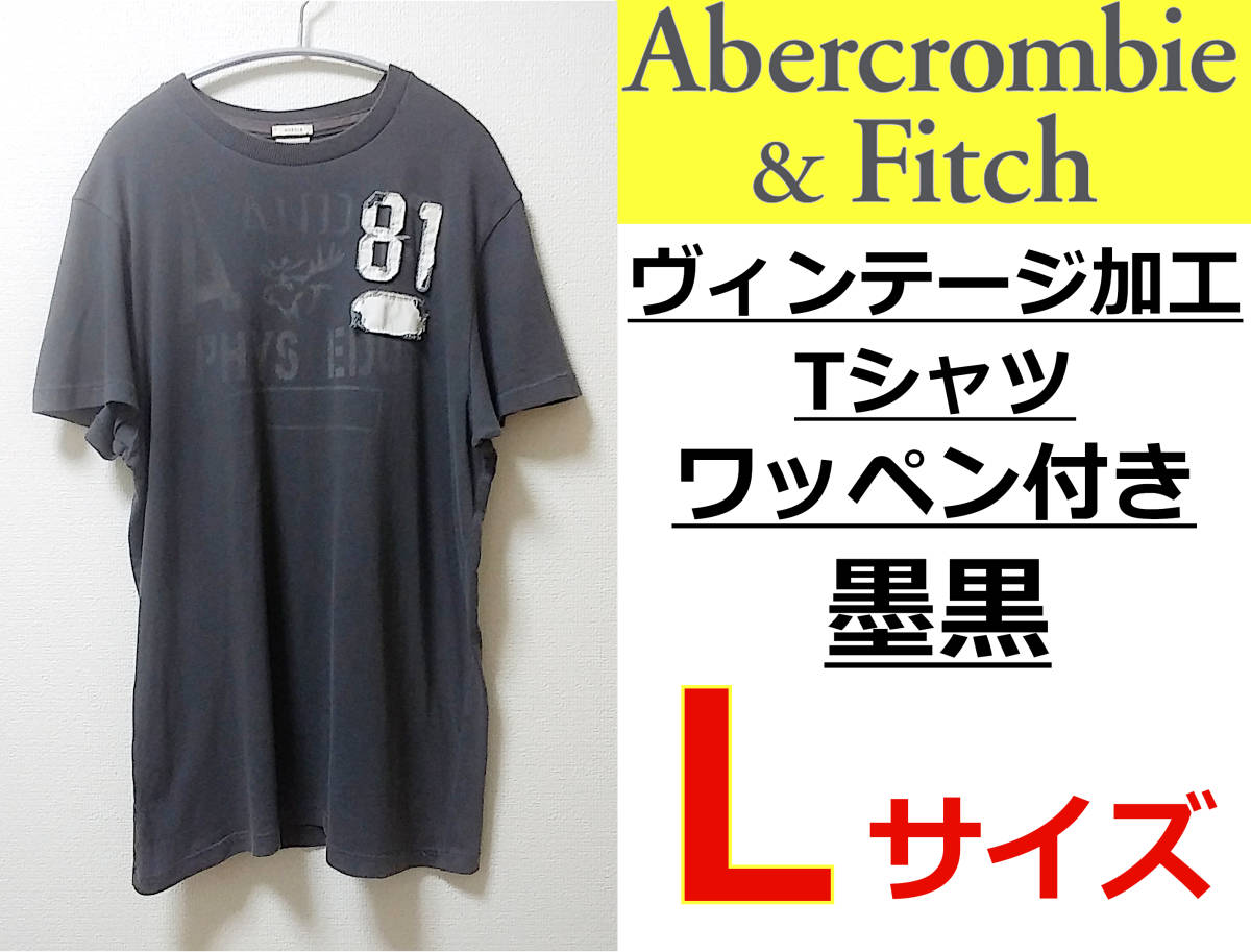 Abercrombie & Fitch アバクロ★ヴィンテージ風Tシャツ 送関込 即決送料無料 アバクロンビー&フィッチ ビンテージ加工Tシャツ L