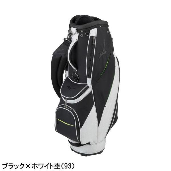 ミズノ ゴルフ NEXLITE ネクスライト キャディバッグ 9.0型 5LJC2201 カートタイプ カラー:ブラック×ホワイト杢（93）