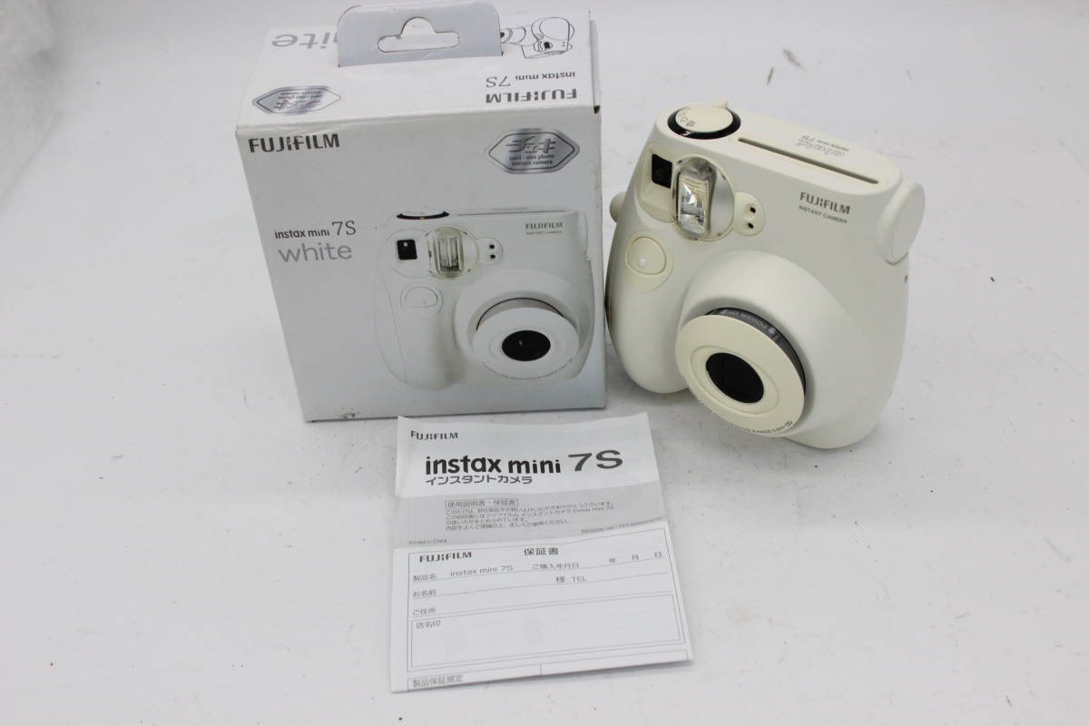 【返品保証】 【元箱付き】フジフィルム Fujifilm instax mini 7S white 60mm チェキ s507