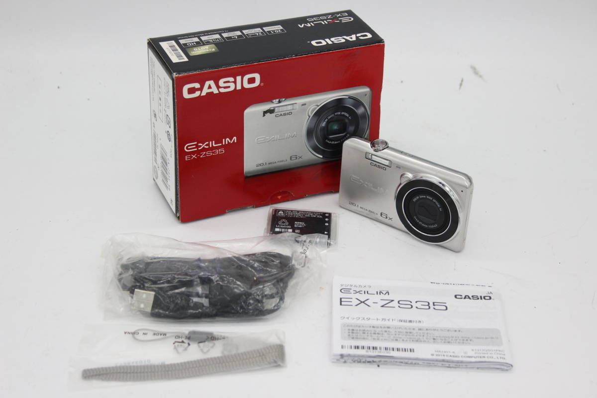 【返品保証】 【元箱付き】カシオ Casio Exilim EX-S35 26mm Wide 6x バッテリー付き コンパクトデジタルカメラ s801
