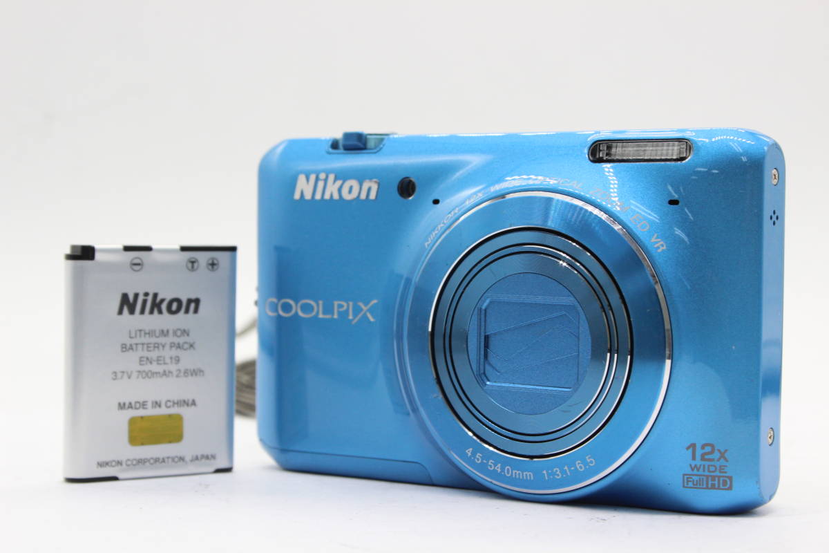 【返品保証】 ニコン Nikon Coolpix S6400 ブルー Nikkor 12x Wide バッテリー付き コンパクトデジタルカメラ s892