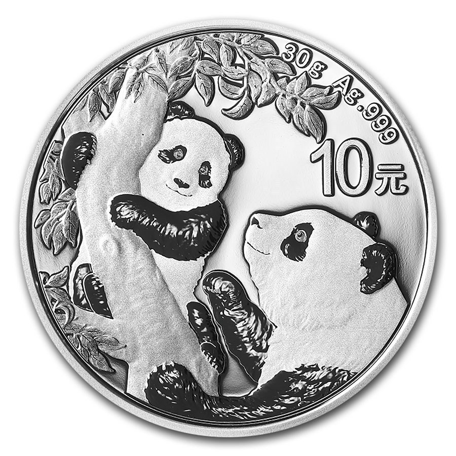おトク情報がいっぱい！ [保証書・カプセル付き] 銀貨 30グラム 中国「パンダ」純銀 (新品) 2021年 銀